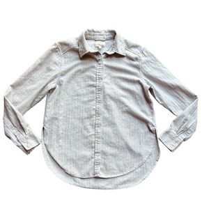 Aritzia Wilfred Free Confetti Speckled Gray Button Down Flannel Size XS